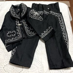 Black charro outfit size 2T without inner shirt